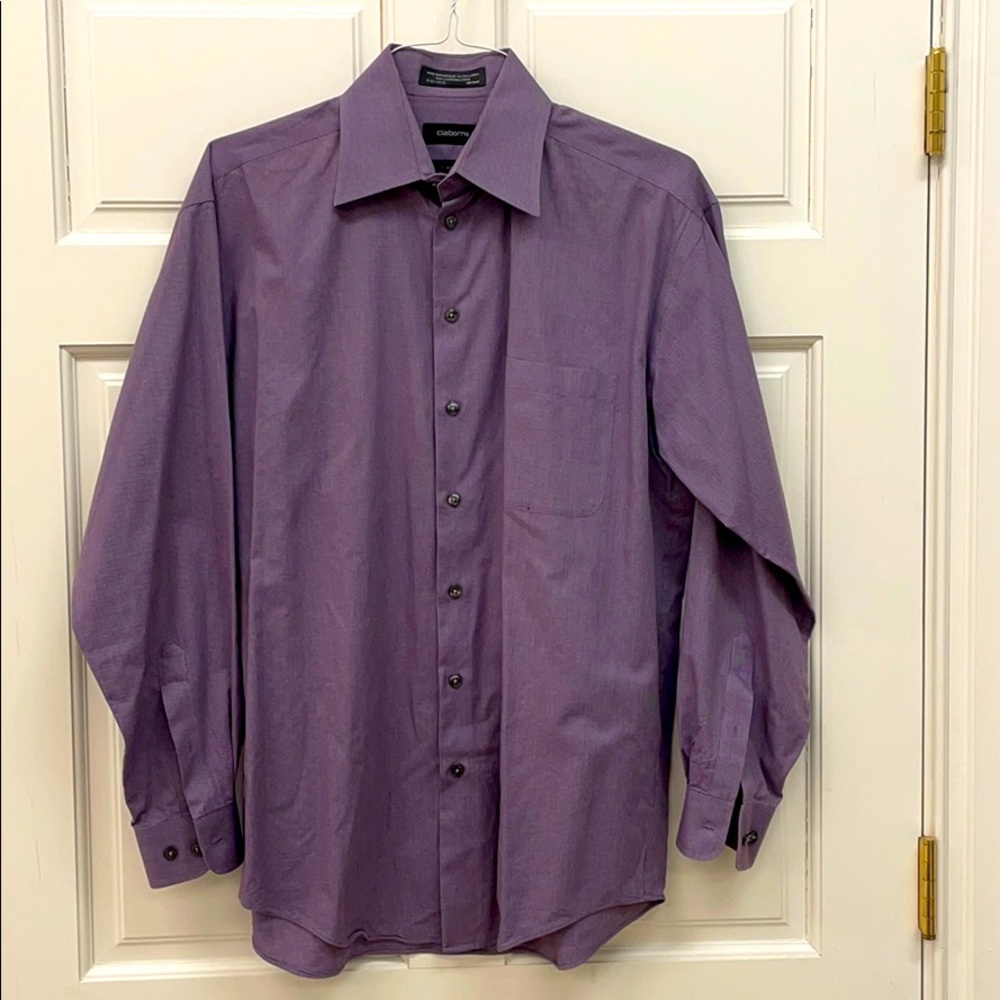 Claiborne T-Weave Purple Button-Down Shirt M/L